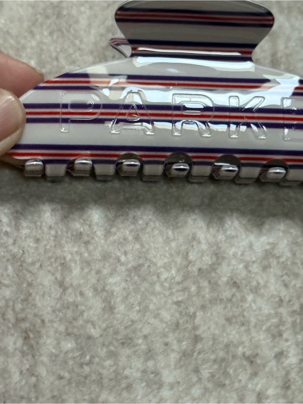 New Parke Anchor Stripe Claw Clip Coastal Collection - Picture 2 of 3